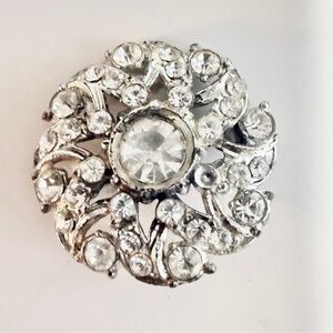 Antique Silver Rhinestone Brooch